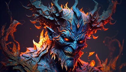 Monster demon scary character concept generative ai