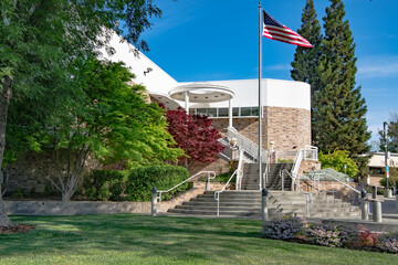 Flagpole in front of the Vacaville Police Station
