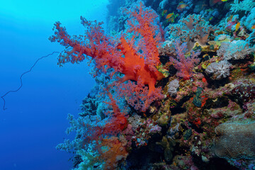 Fototapeta na wymiar Vibrant Diversity: Colorful Coral Displaying the Wonders of Marine Life