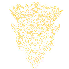 Balinese Sculpture Outline Art