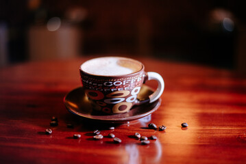 cup of coffee on the table