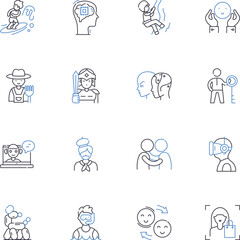 Staff guidance line icons collection. Mentorship, Support, Direction, Coaching, Empowerment, Advice, Leadership vector and linear illustration. Accountability,Feedback,Training outline Generative AI