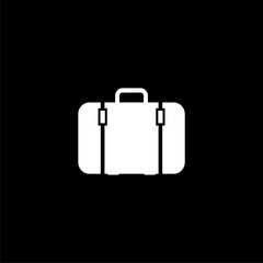 Travel bag icon isolated on black background 