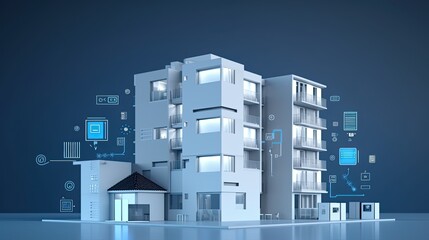 Fototapeta premium Smart apartment systems. Generative AI
