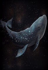 Obraz na płótnie Canvas Star whale in outer space. AI Generated