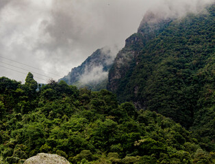 Montaña entre neblina