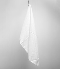 Hanging towel. White cotton Towel Mockup	