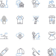 Happy days and fitness line icons collection. Joy, Energy, Endorphins, Laughter, Vitality, Sunshine, Strength vector and linear illustration. Excitement,Renewal,Confidence outline signs Generative AI