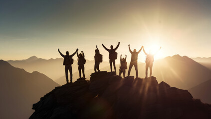 Teamwork success concept. Illustration AI Generative.