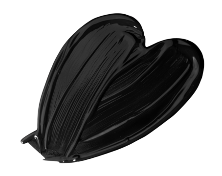 Heart shape from black mascara on transparent background. Beauty product swatch - Powered by Adobe