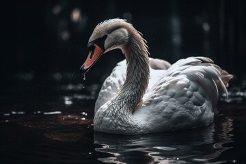 A transformation story of an unattractive creature turned into a beautiful swan. Generative AI - obrazy, fototapety, plakaty