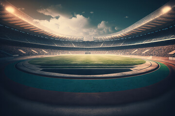 Fototapeta na wymiar Sport background. Football stadium. Illustration AI Generative.