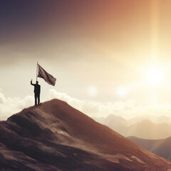 Business success leader. Illustration AI Generative.