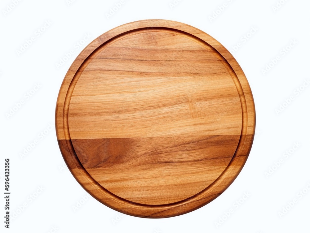 Wall mural Wooden cutting board isolated on white background.