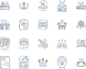 Crew member line icons collection. Sailors, Deckhands, Stewards, Engineers, Pilots, Officers, Navigation vector and linear illustration. Safety,Security,Maintenance outline signs set Generative AI