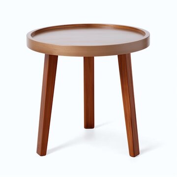 Wooden stool isolated on a white background.