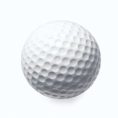 Golf ball isolated on white background. Top view.