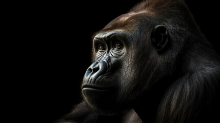 Fototapeta na wymiar gorilla in the jungle. Generative AI