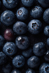 Blueberry background. Illustration AI Generative.