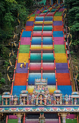 colorful hindu temple at the batu caves in kuala lumpur