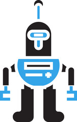 Obraz premium robot cartoon character illustration