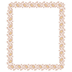 Rectangular frame made of vegetable. floral ornament, a border in the form of a circle from elements of traditional Ukrainian geometric cross-stitch, amulets, for decorating weddings, celebrations