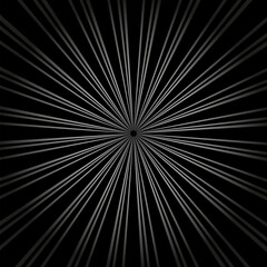 Black and white background with rays coming from the center