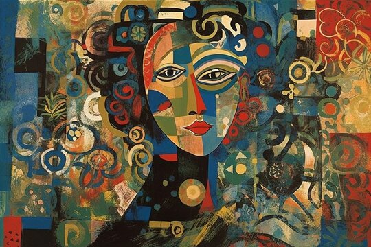 Beautiful abstract painting, image created with generative ai