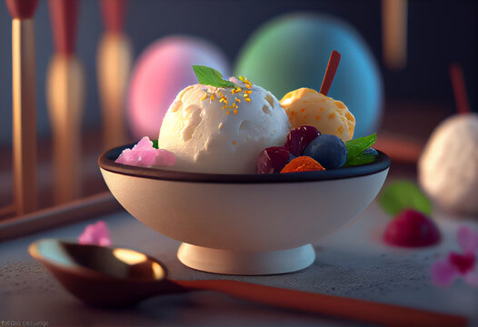 Food photography - Japanese mochi ice cream 8k high def , Generative AI