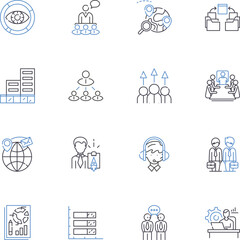 Business collaborator line icons collection. Partnership, Alliance, Synergy, Integration, Coordination, Joint venture, Relationship vector and linear illustration. Generative AI
