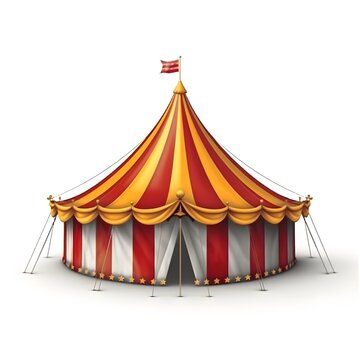 circus tent isolated on white, generated Ai