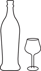 wine bottle with class iconin design, svg vector file
