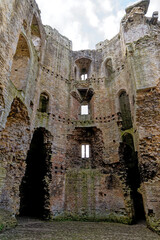 Inside walls of Nunney Castle, Somerset, England - United Kingdom