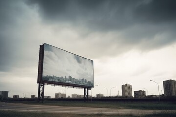 Obraz premium Empty marketing billboard on cloudy afternoon. Generative AI