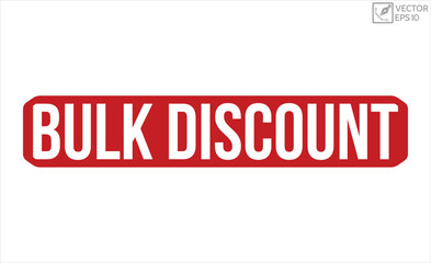 Bulk discount stamp red rubber stamp on white background. Bulk discount stamp sign. Bulk discount stamp.