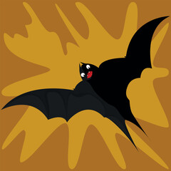 Obraz premium Halloween flying bat. Vampire vector bat. Dark silhouette of bat flying in a flat style