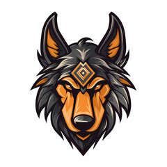 Shepherd Dog Illustration Logo. Generative AI