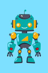 Cartoon artificial intelligence chatbot illustration children's day toy game vector icon clip art