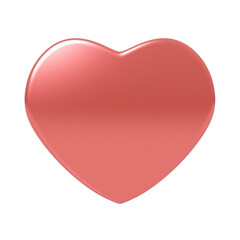 Glossy red heart icon or symbol with 3D effect. Png clipart isolated cut out on transparent background