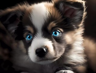 Puppy with Blue Eyes