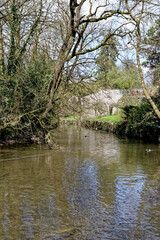 Mells River at Village of Nunney, Somerset, England