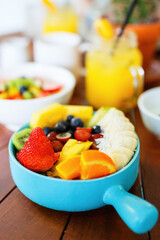 Smoothie bowl with fresh fruits