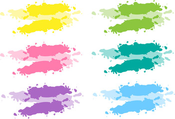 Abstract watercolor, art and watercolor brush, striped elements for printing and banners. Vector spot on a white background. Colorful colors.
