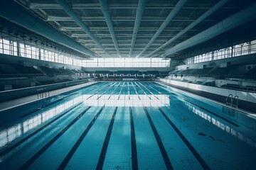 Olympic-sized swimming pool. Generative AI