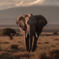 Fototapeta na wymiar Gigante gentil: admirando la belleza del elefante