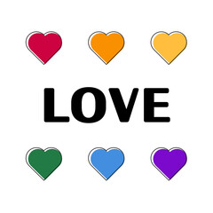 LGBT greeting card with hearts and inscription