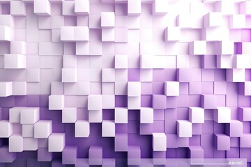 Violet 3D geometric square background created by Generative AI
