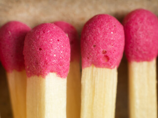 Matches in a box close-up.
