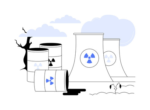 Radioactive pollution abstract concept vector illustration.