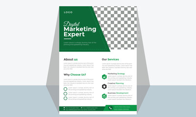 design template flyer template design business layout vector brochure illustration, management booklet advertising creative marketing simple poster Newsletter Green color